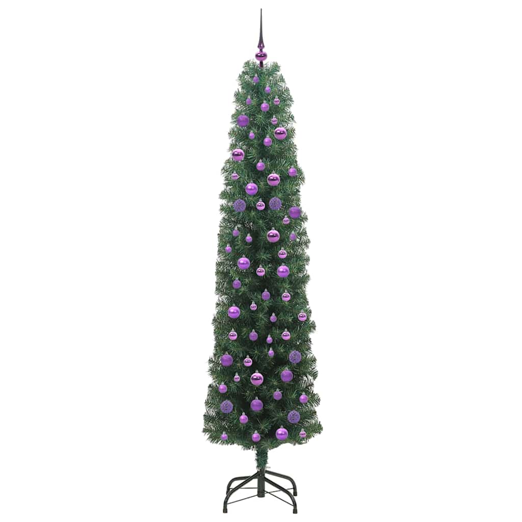 Kunstkerstboom Groen 210 cm PVC en Staal en Kunststof