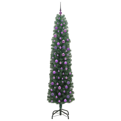 Kunstkerstboom Groen 210 cm PVC en Staal en Kunststof