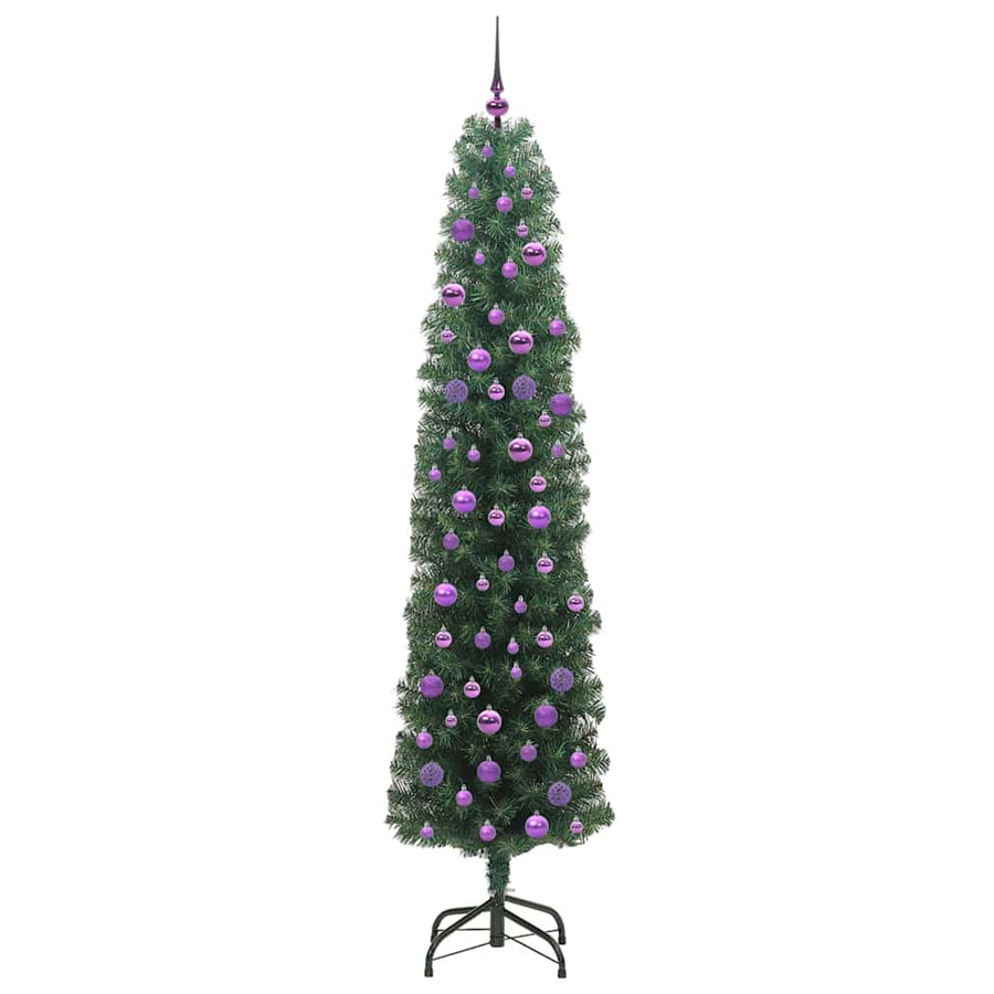 Kunstkerstboom Groen 210 cm PVC en Staal en Kunststof