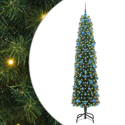 Kunstkerstboom Groen 210 cm PVC en Staal en Kunststof