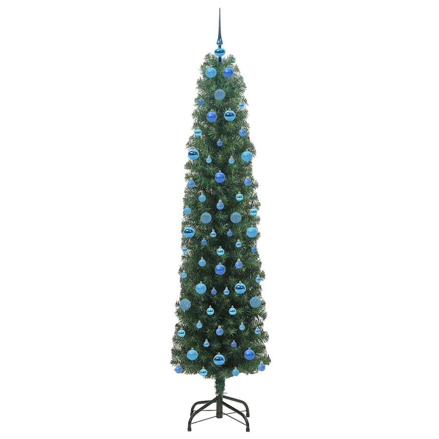 Kunstkerstboom Groen 210 cm PVC en Staal en Kunststof