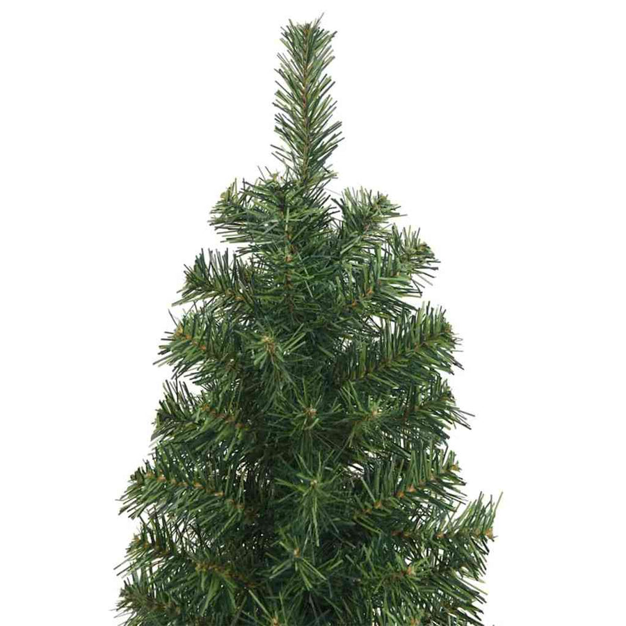 Kunstkerstboom Groen 240 cm PVC en Staal en Kunststof