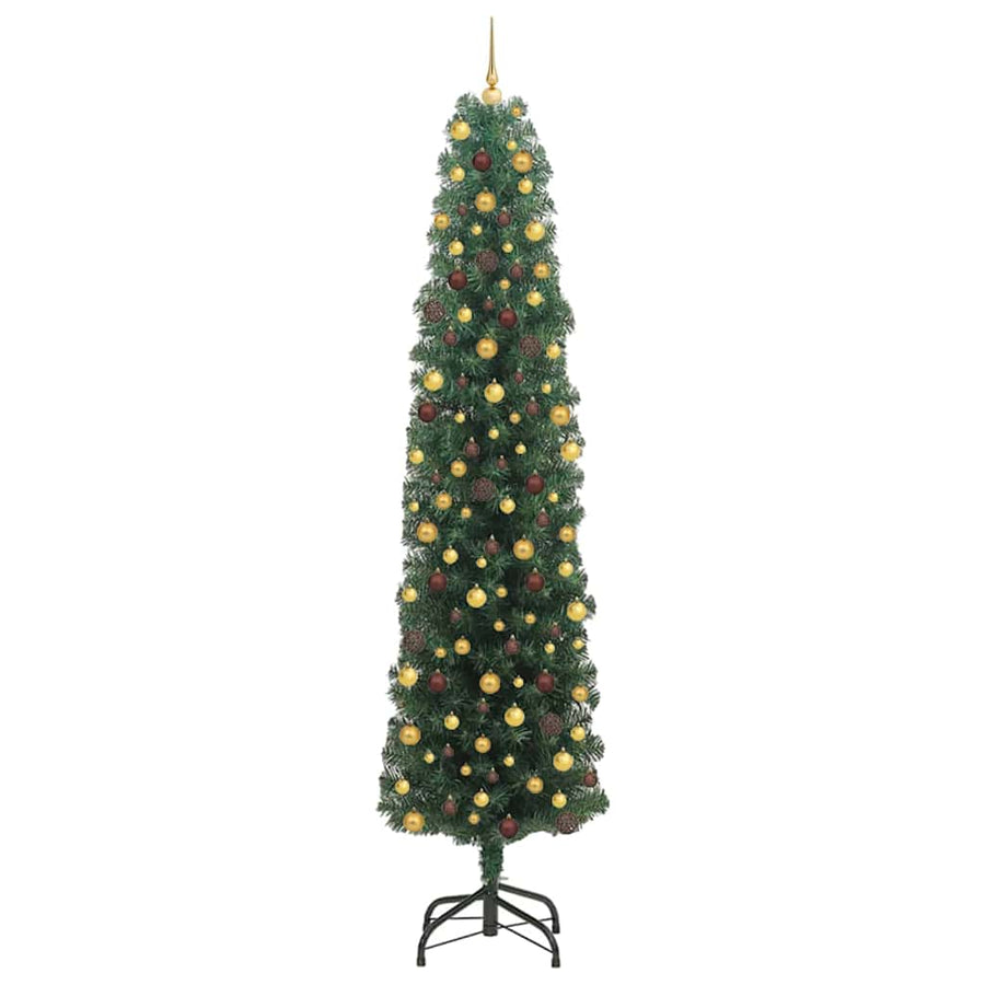 Kunstkerstboom Groen 240 cm PVC en Staal en Kunststof