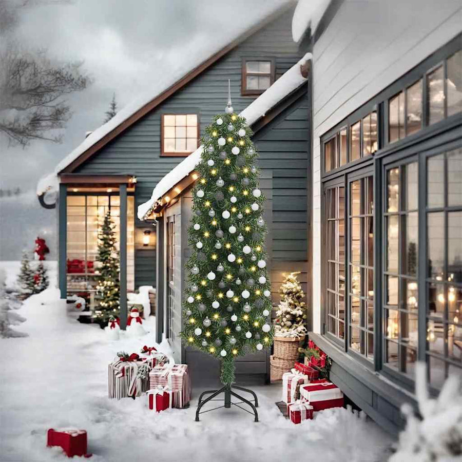 Slanke Kerstboom Groen 61 x 61 x 240 cm Kunststof en metaal