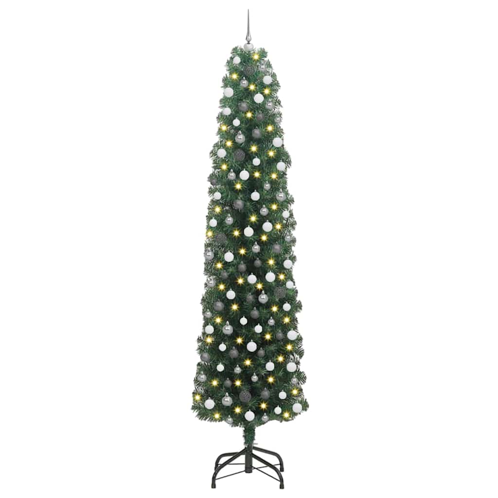Slanke Kerstboom Groen 61 x 61 x 240 cm Kunststof en metaal