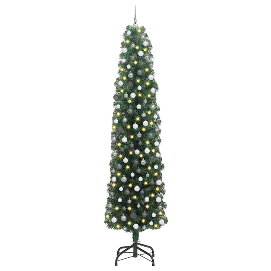 Slanke Kerstboom Groen 61 x 61 x 240 cm Kunststof en metaal