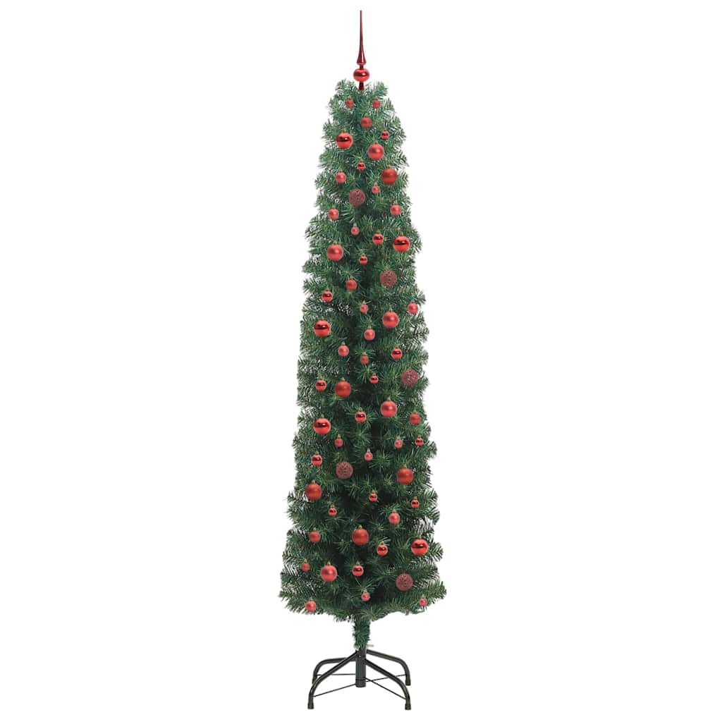 Kunstkerstboom Groen 240 cm PVC en Staal en Kunststof
