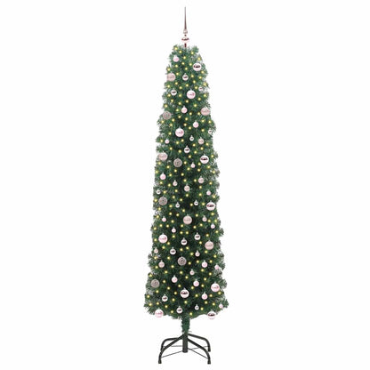Kunstkerstboom Groen 240 cm PVC en Staal en Kunststof