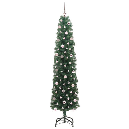 Kunstkerstboom Groen 240 cm PVC en Staal en Kunststof