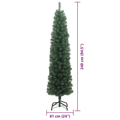 Kunstkerstboom Groen 240 cm PVC en Staal en Kunststof