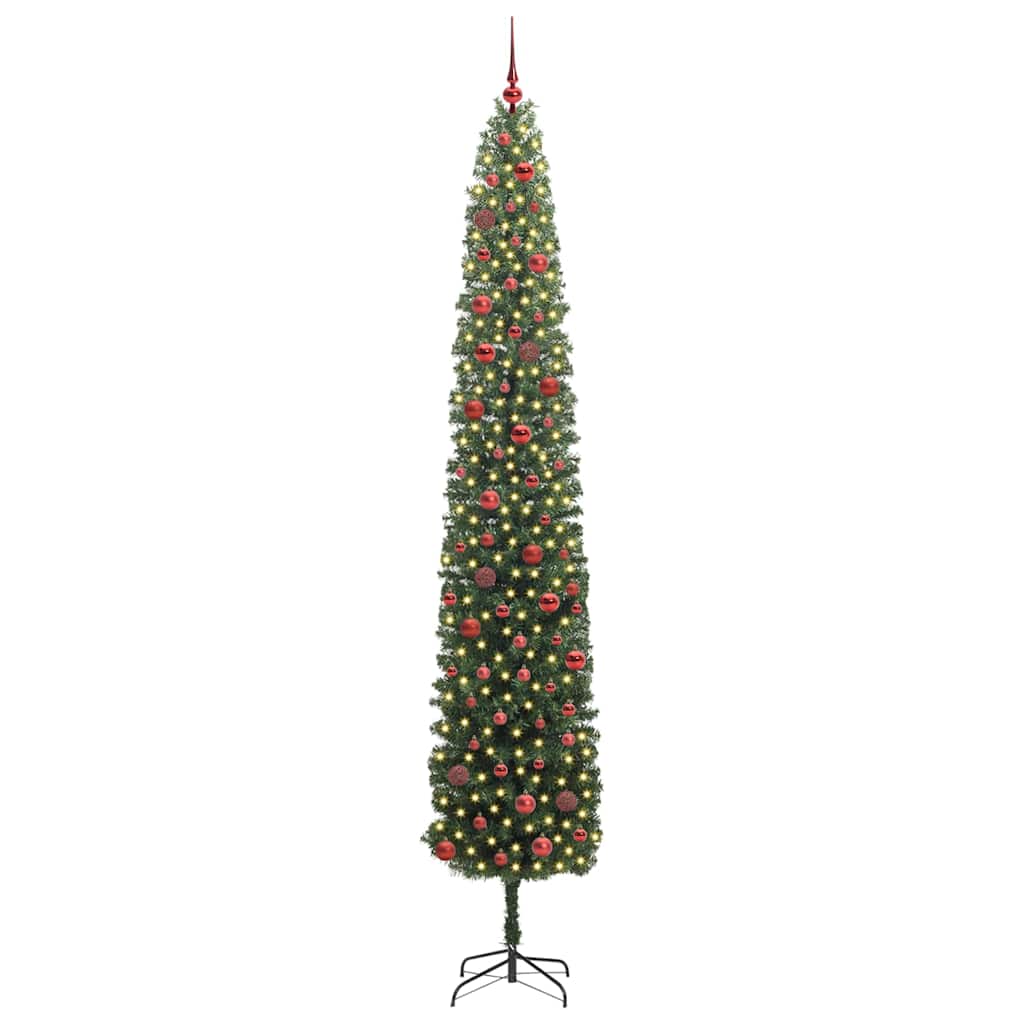 Kunstkerstboom Groen 270 cm PVC en Staal en Kunststof