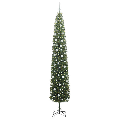 Kunstkerstboom Groen 270 cm PVC en Staal en Kunststof