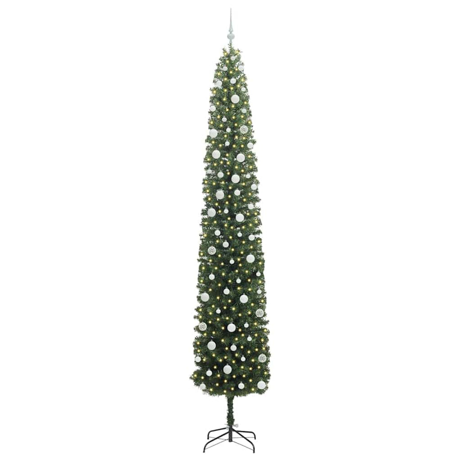 Kunstkerstboom Groen 270 cm PVC en Staal en Kunststof
