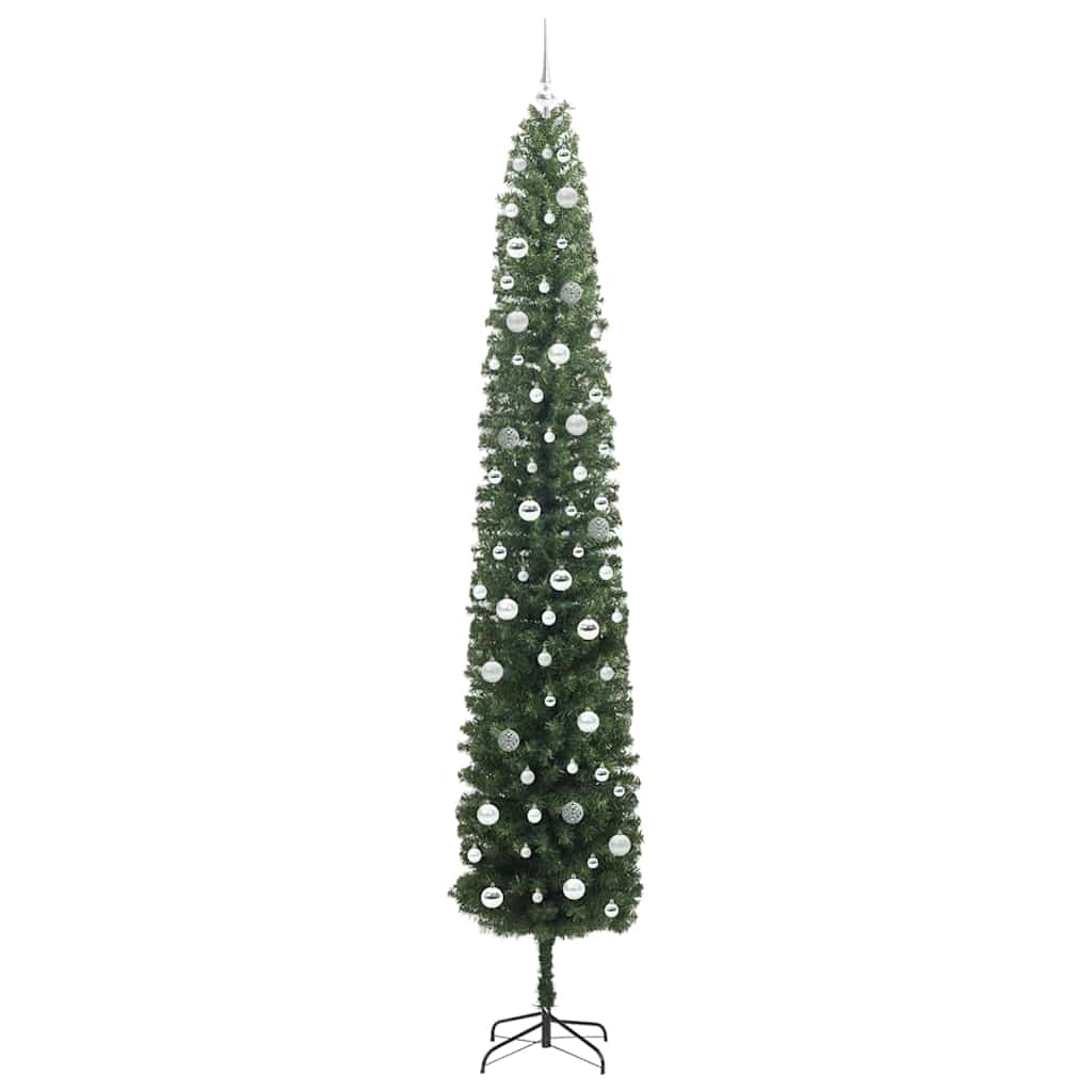 Kunstkerstboom Groen 270 cm PVC en Staal en Kunststof