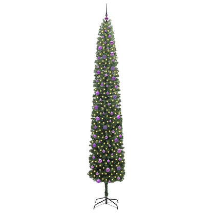 Kunstkerstboom Groen 270 cm PVC en Staal en Kunststof