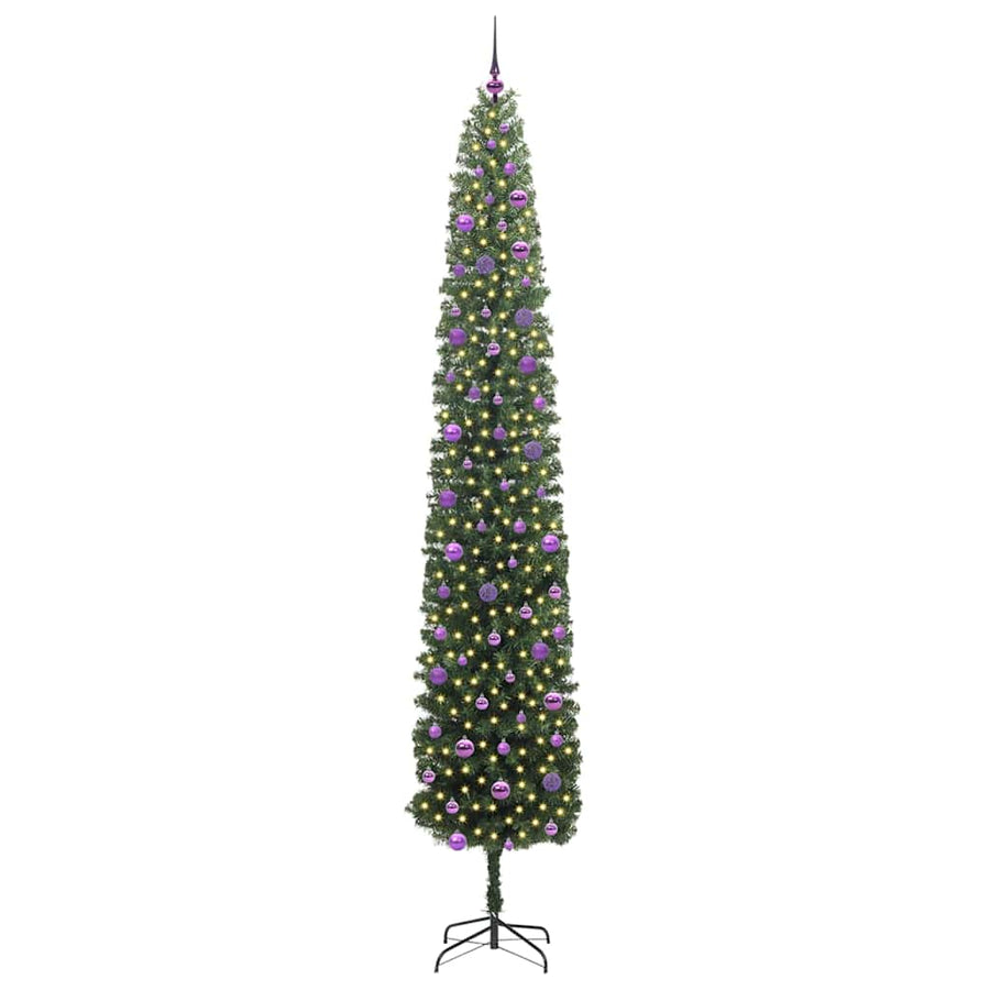 Kunstkerstboom Groen 270 cm PVC en Staal en Kunststof