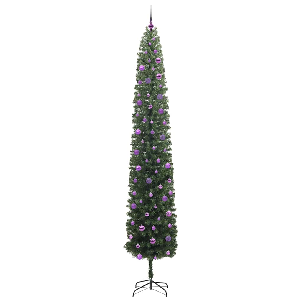 Kunstkerstboom Groen 270 cm PVC en Staal en Kunststof