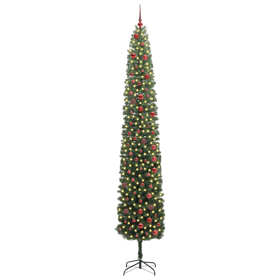 Kunstkerstboom Groen 300 cm PVC en Staal en Kunststof