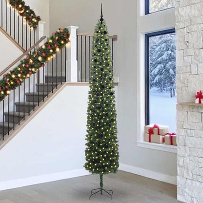 Kunstkerstboom Groen 300 cm PVC en Staal en Kunststof