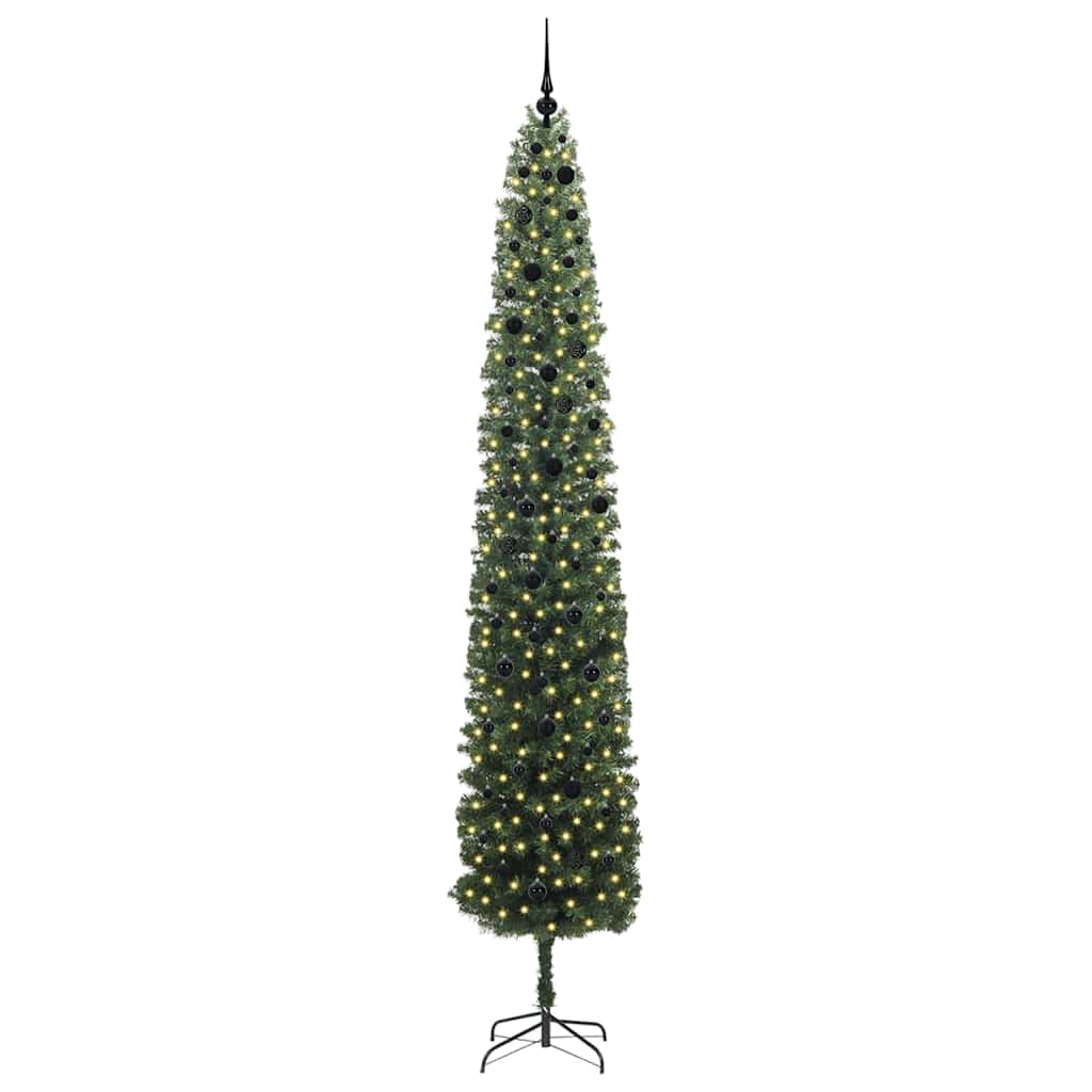 Kunstkerstboom Groen 300 cm PVC en Staal en Kunststof