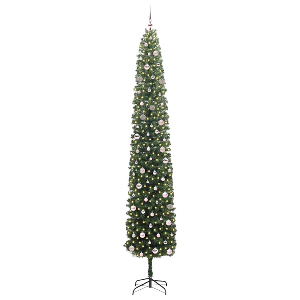 Kunstkerstboom Groen 300 cm PVC en Staal en Kunststof