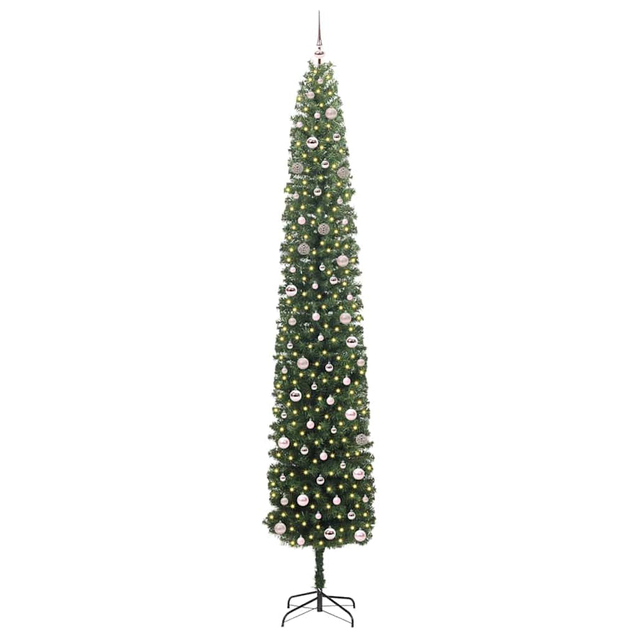 Kunstkerstboom Groen 300 cm PVC en Staal en Kunststof