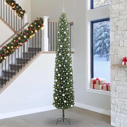 Kunstkerstboom Groen 300 cm PVC en Staal en Kunststof