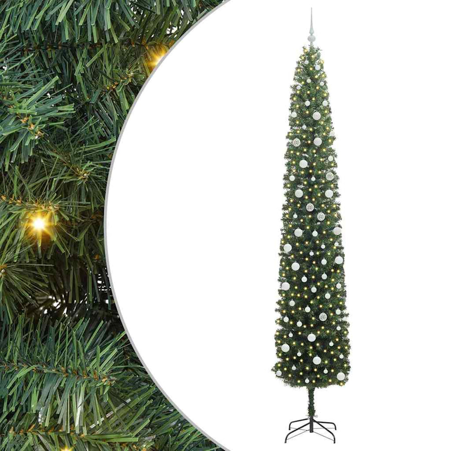 Kunstkerstboom Groen 300 cm PVC en Staal en Kunststof