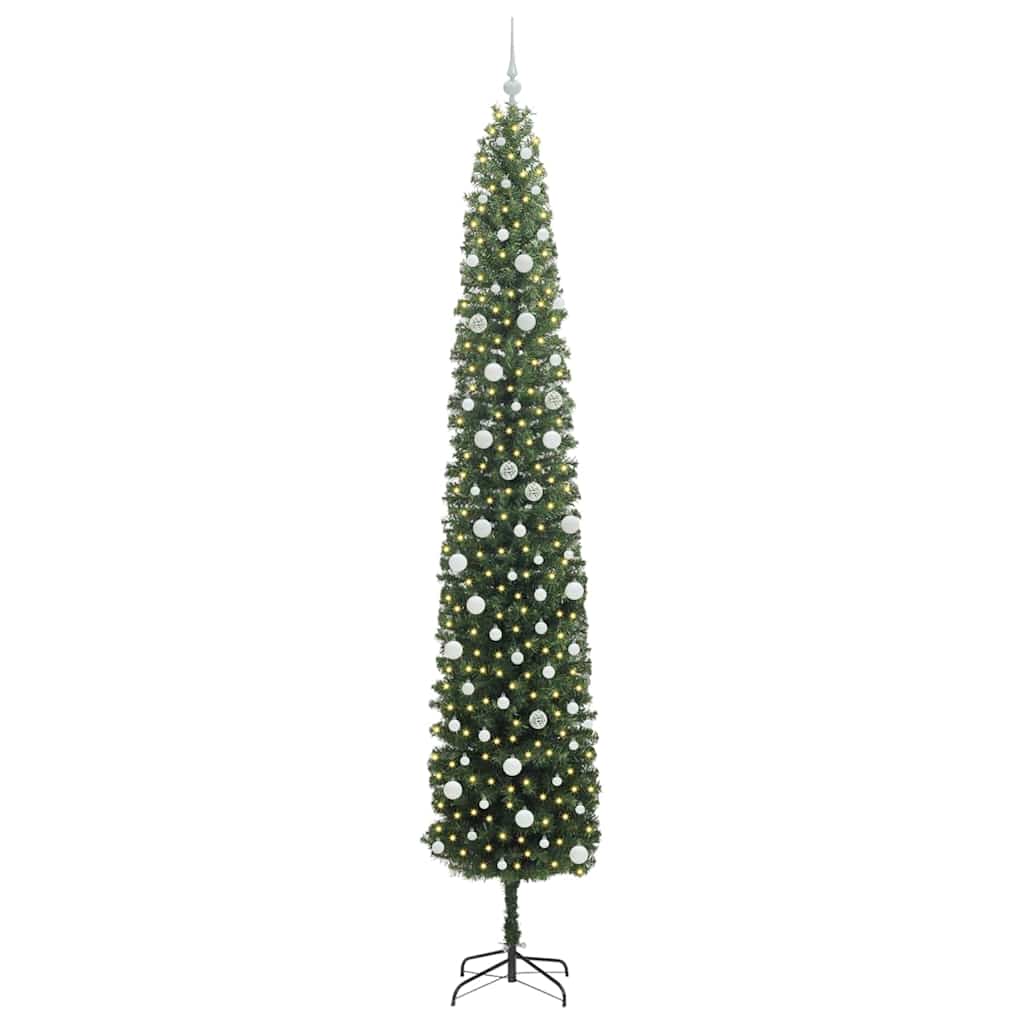 Kunstkerstboom Groen 300 cm PVC en Staal en Kunststof