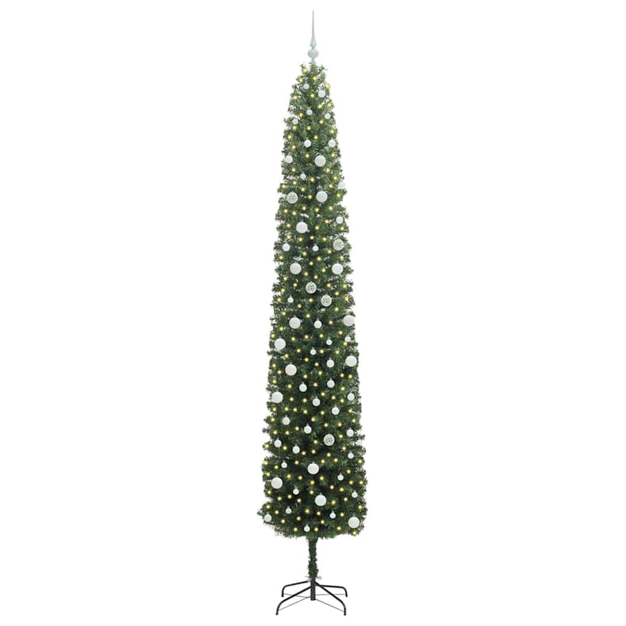 Kunstkerstboom Groen 300 cm PVC en Staal en Kunststof
