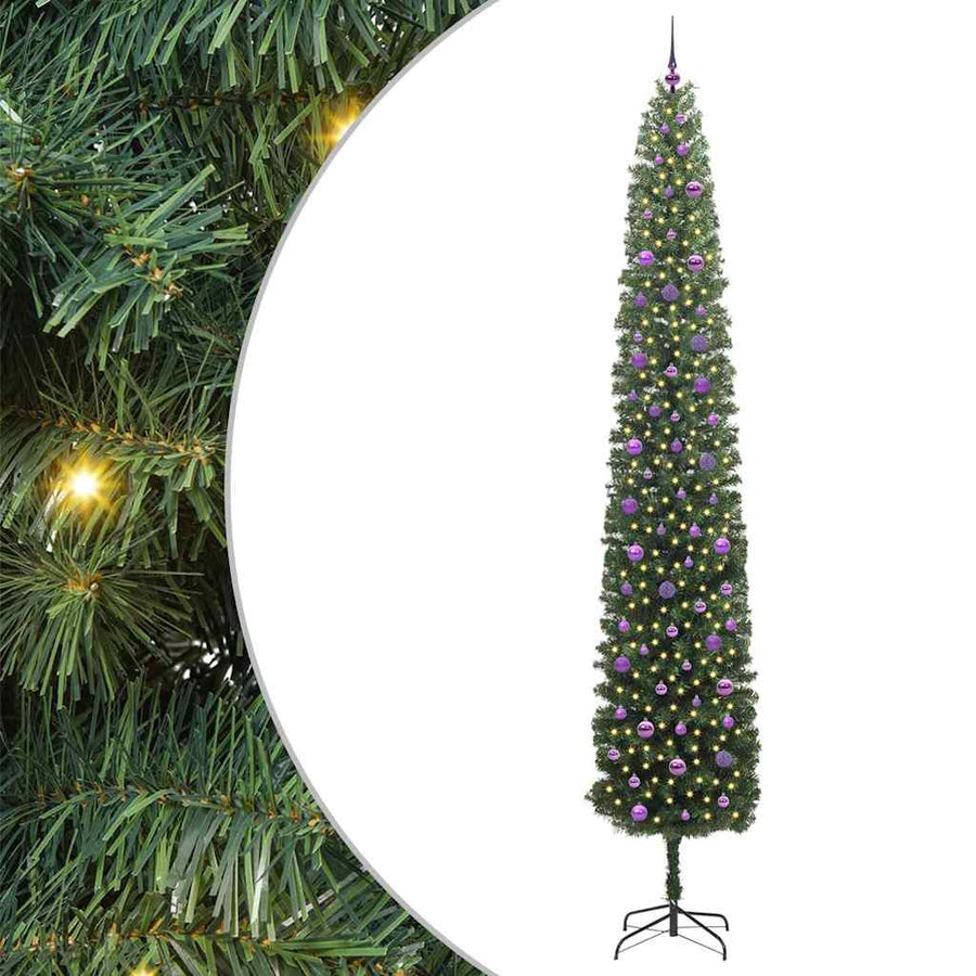 Kunstkerstboom Groen 300 cm PVC en Staal en Kunststof