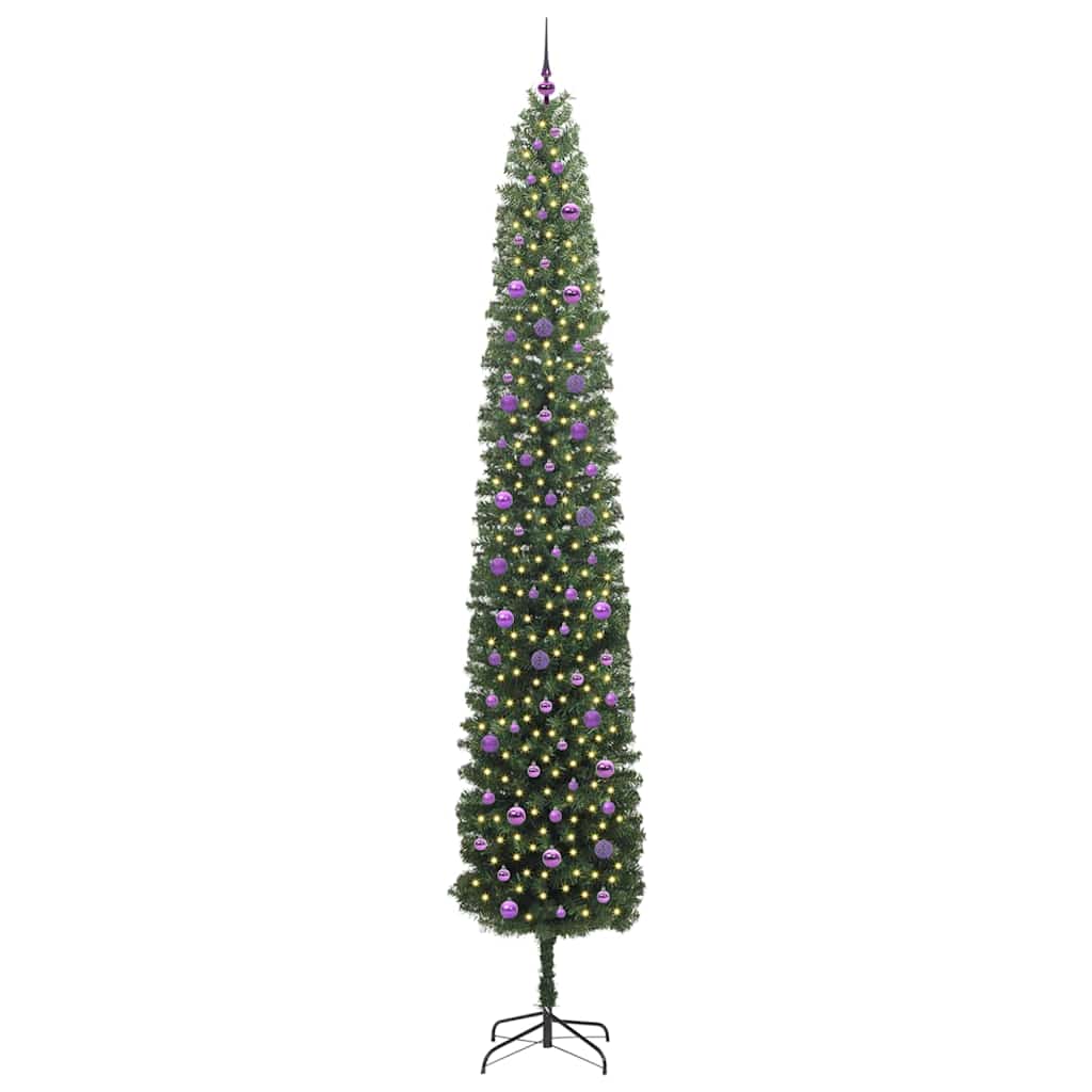 Kunstkerstboom Groen 300 cm PVC en Staal en Kunststof