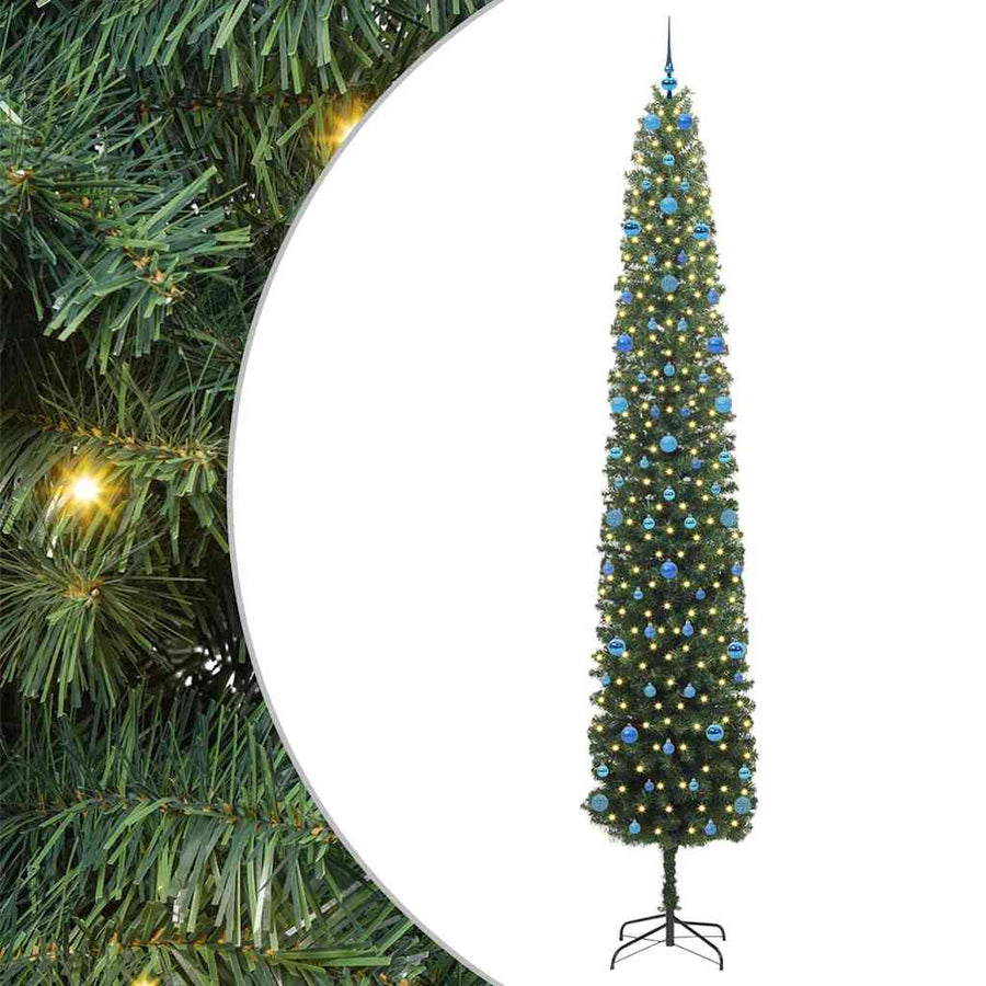 Kunstkerstboom Groen 300 cm PVC en Staal en Kunststof