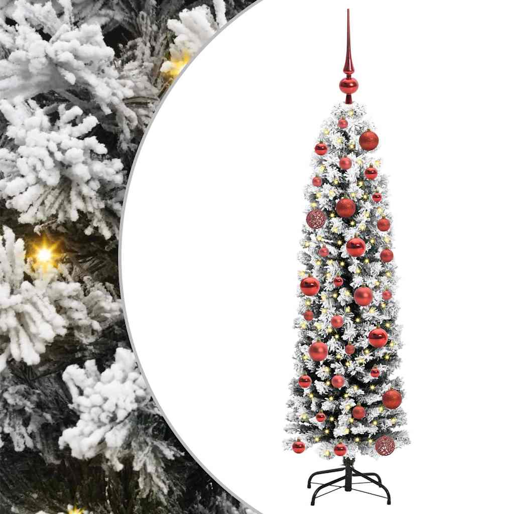 Kunstkerstboom Groen 120 cm PVC en Staal en Kunststof