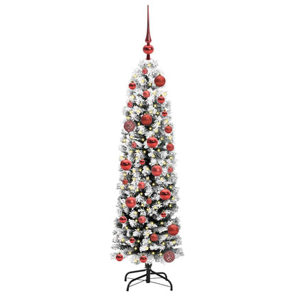 Kunstkerstboom Groen 120 cm PVC en Staal en Kunststof