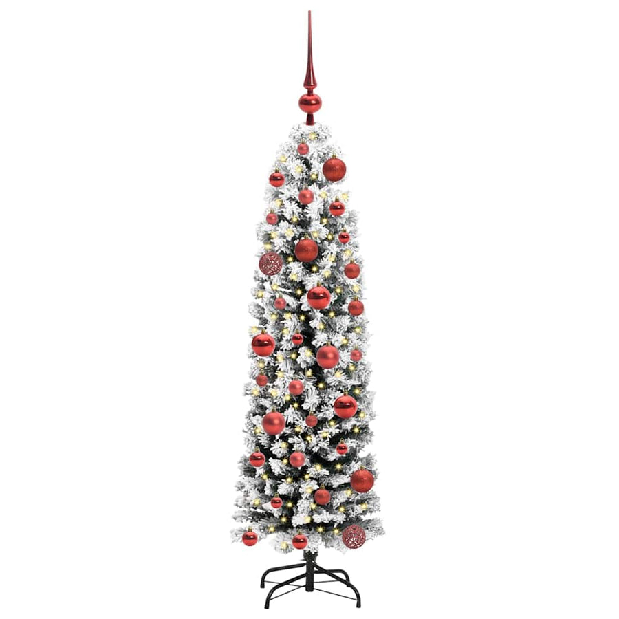 Kunstkerstboom Groen 120 cm PVC en Staal en Kunststof