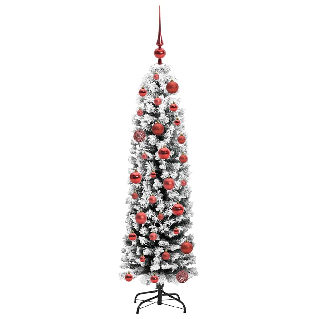 Kunstkerstboom Groen 120 cm PVC en Staal en Kunststof