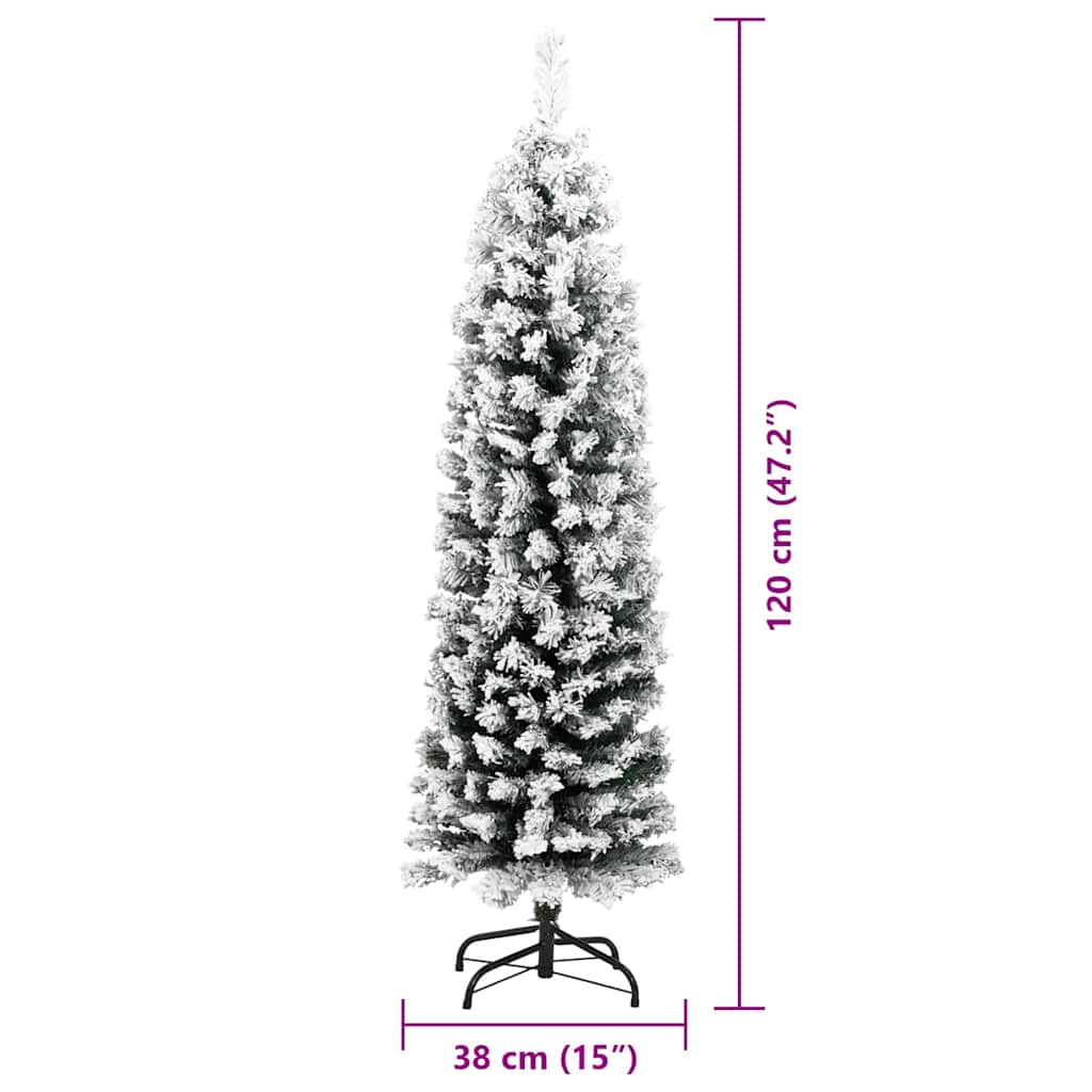 Kunstkerstboom Groen 120 cm PVC en Staal en Kunststof