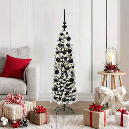 Kunstkerstboom Groen 120 cm PVC en Staal en Kunststof