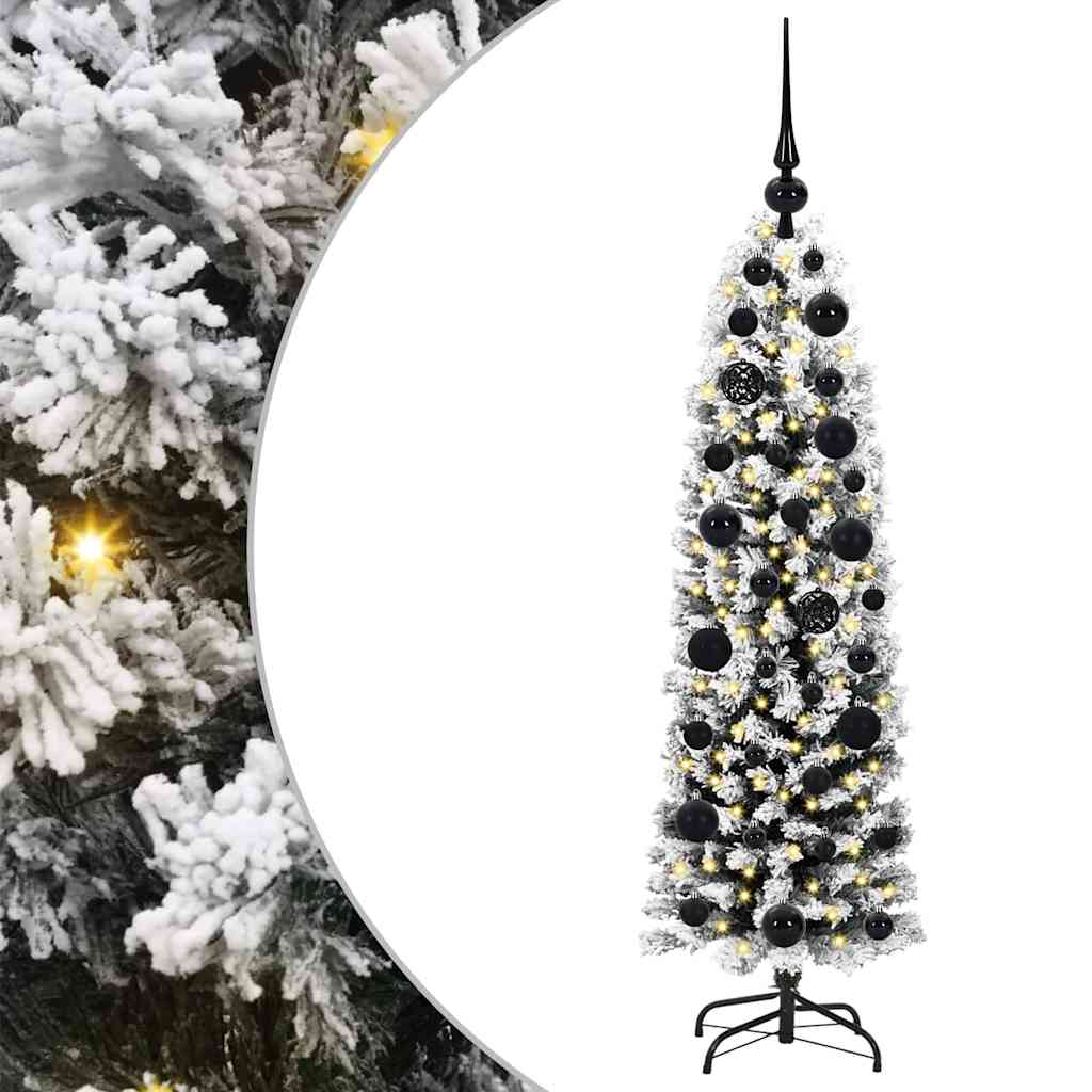 Kunstkerstboom Groen 120 cm PVC en Staal en Kunststof