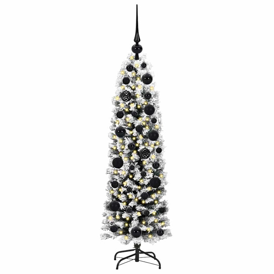 Kunstkerstboom Groen 120 cm PVC en Staal en Kunststof