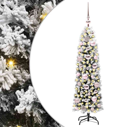 Kunstkerstboom Groen 120 cm PVC en Staal en Kunststof