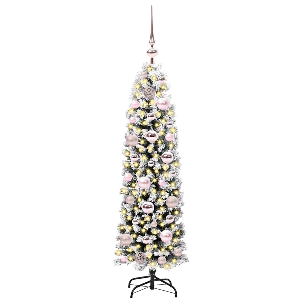 Kunstkerstboom Groen 120 cm PVC en Staal en Kunststof