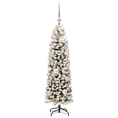 Kunstkerstboom Groen 120 cm PVC en Staal en Kunststof