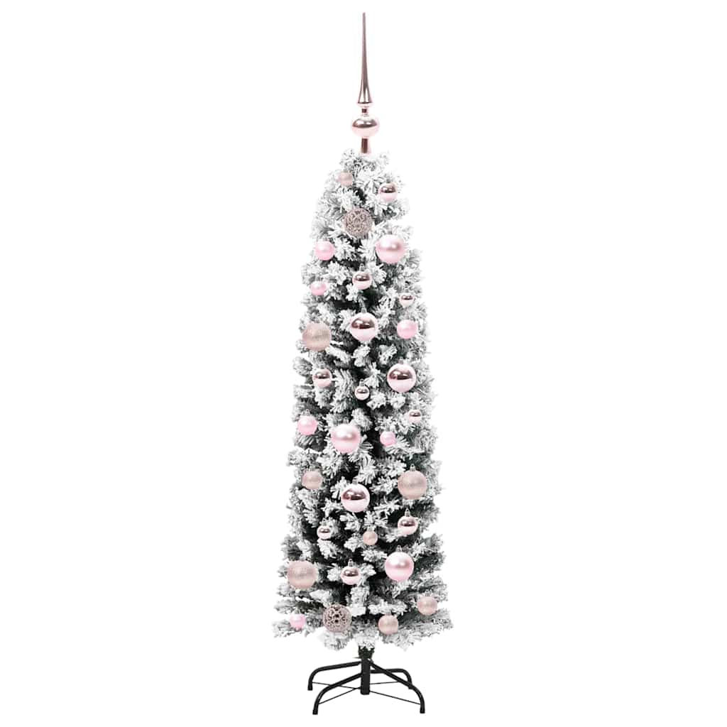 Kunstkerstboom Groen 120 cm PVC en Staal en Kunststof