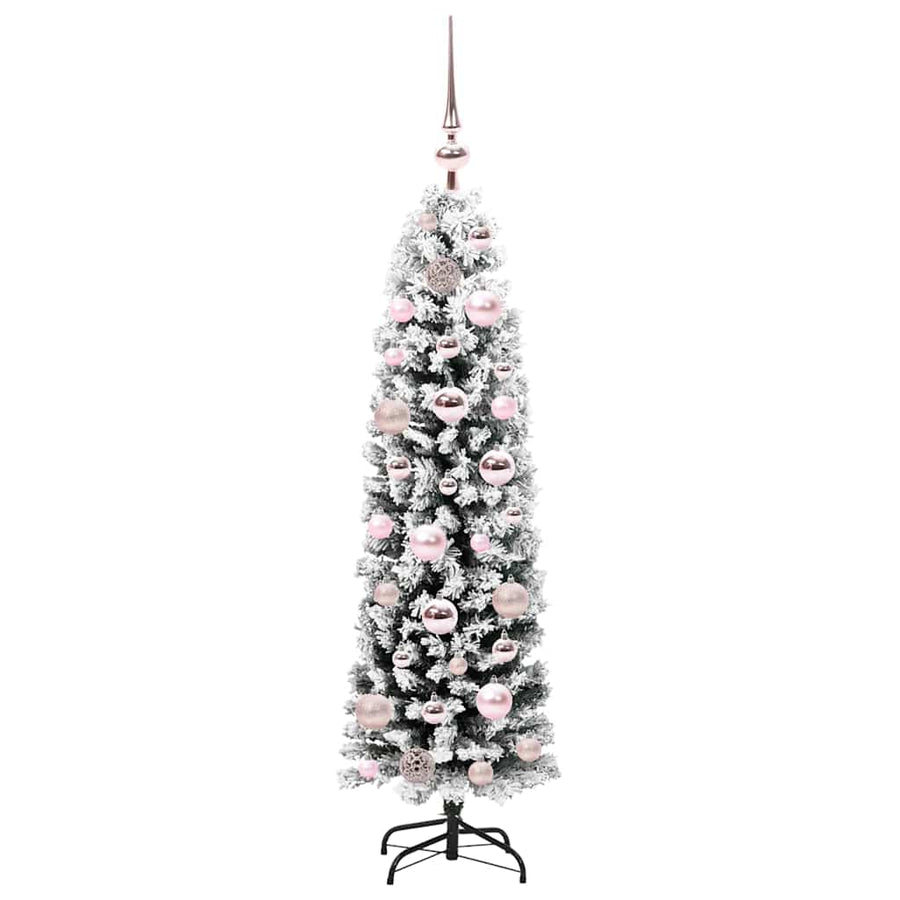 Kunstkerstboom Groen 120 cm PVC en Staal en Kunststof