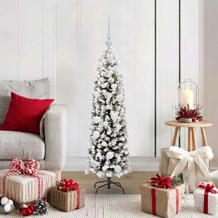 Kunstkerstboom Groen 120 cm PVC en Staal en Kunststof