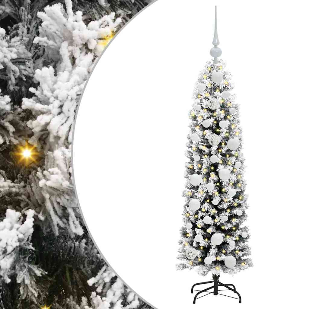 Kunstkerstboom Groen 120 cm PVC en Staal en Kunststof