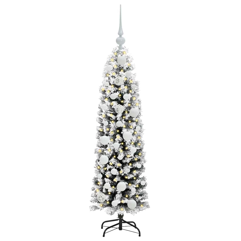 Kunstkerstboom Groen 120 cm PVC en Staal en Kunststof