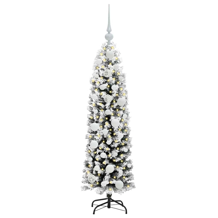 Kunstkerstboom Groen 120 cm PVC en Staal en Kunststof